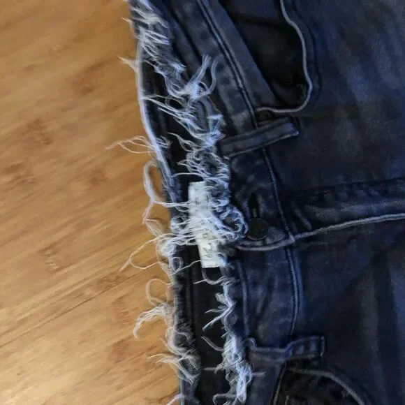 Kancan for Maurice’s raw waist hem distressed estillo grey black size 29 skinny - Picture 4 of 7